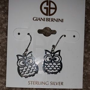 NWT Sterling Silver Owl earrings - Giani Bernini